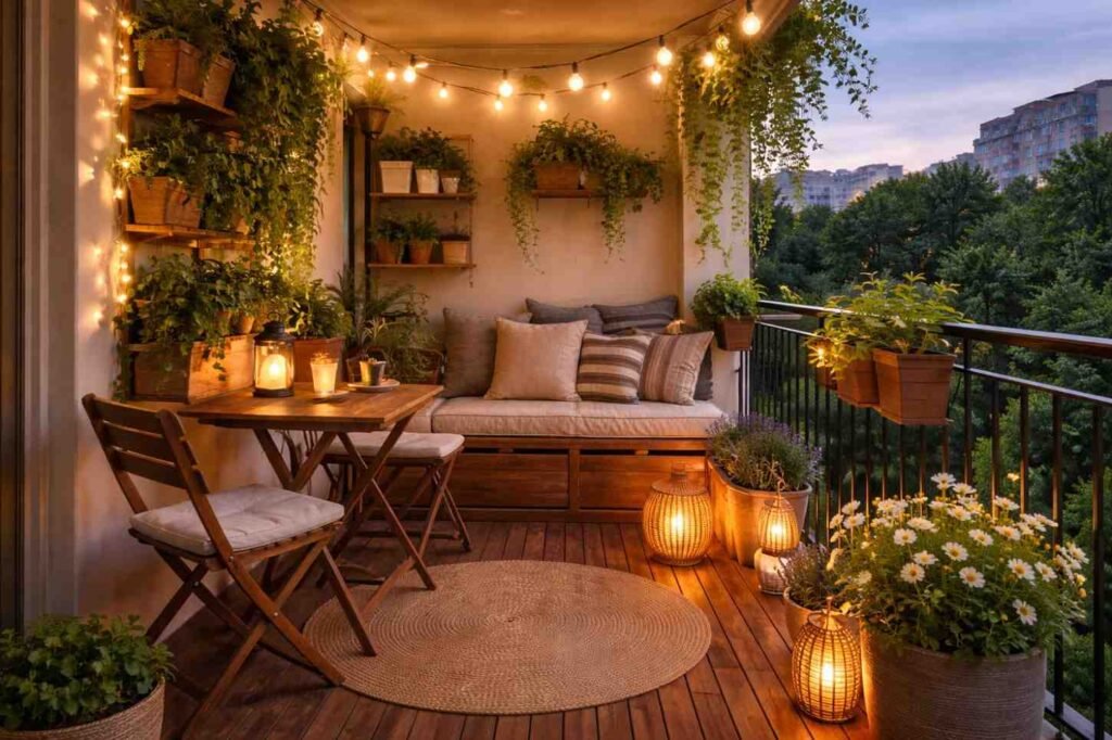 Good lighting can make your balcony usable day and night