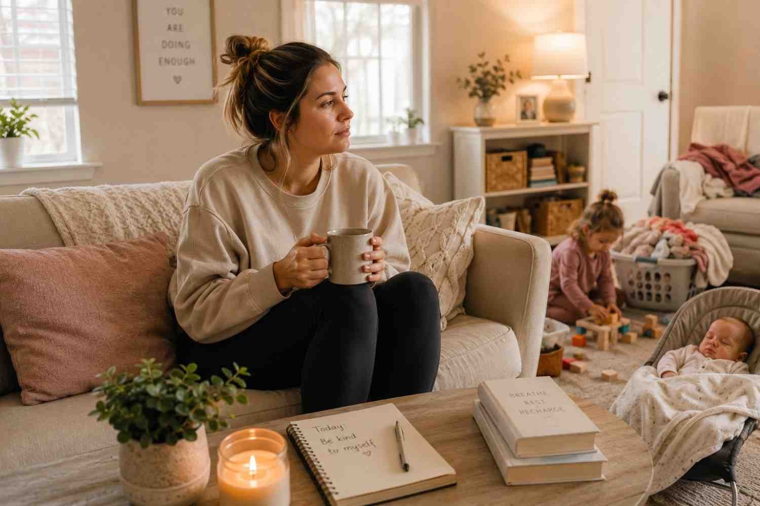 When Motherhood Feels Heavy: Gentle Self-Care That Helps